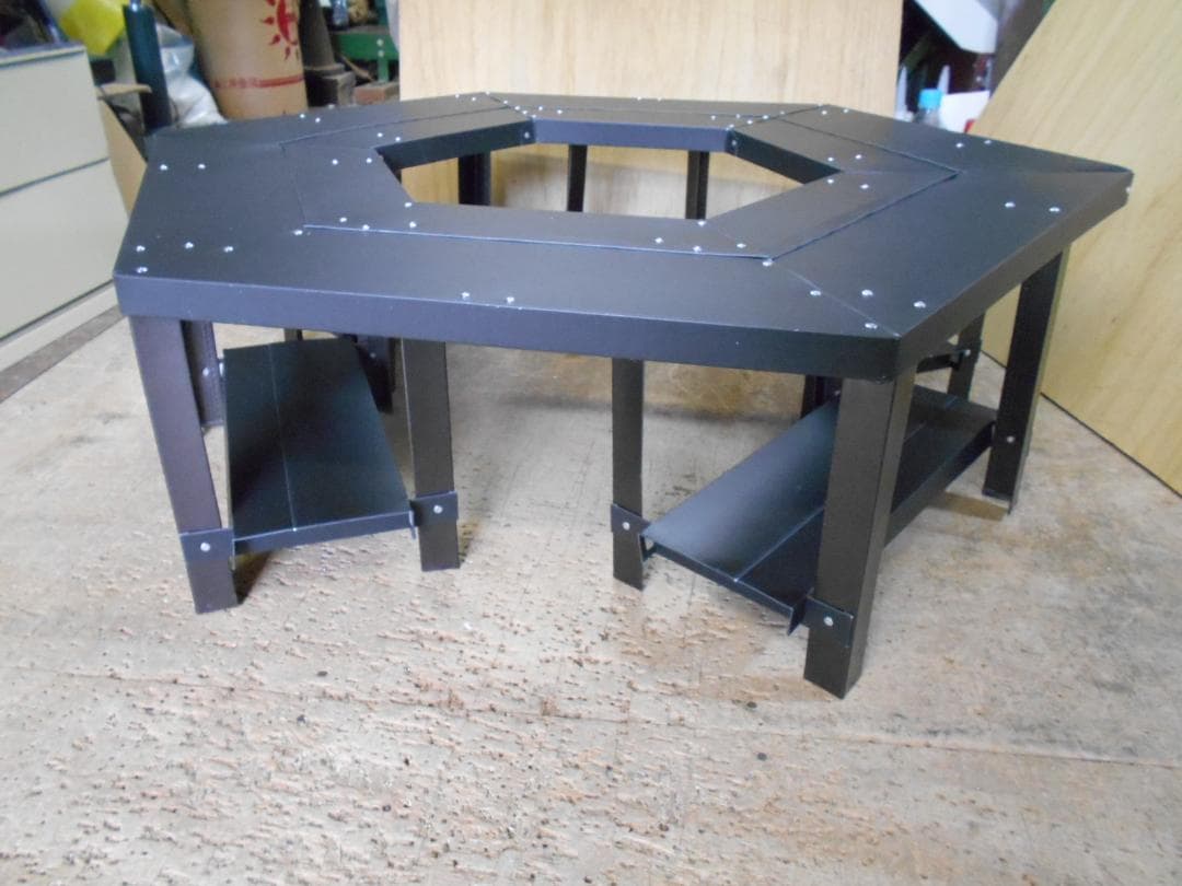 ヘキサテーブル 2分割 ブラック 内径広タイプ 焚火テーブル ガルバ 折畳 自作