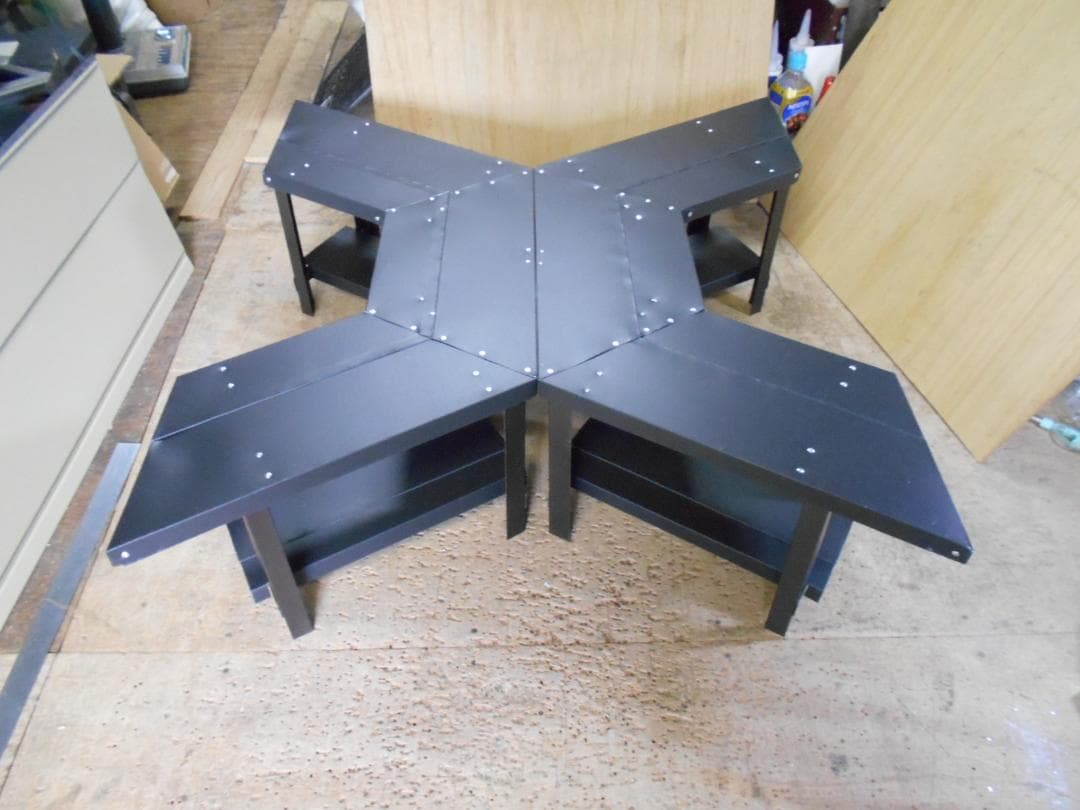 ヘキサテーブル 2分割 ブラック 内径広タイプ 焚火テーブル ガルバ 折畳 自作