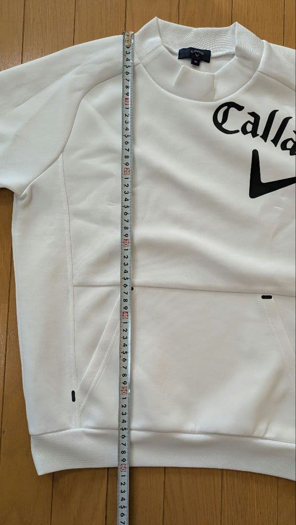キャロウェイ ゴルフウェア 長袖モックネック スエット トレーナー M　白