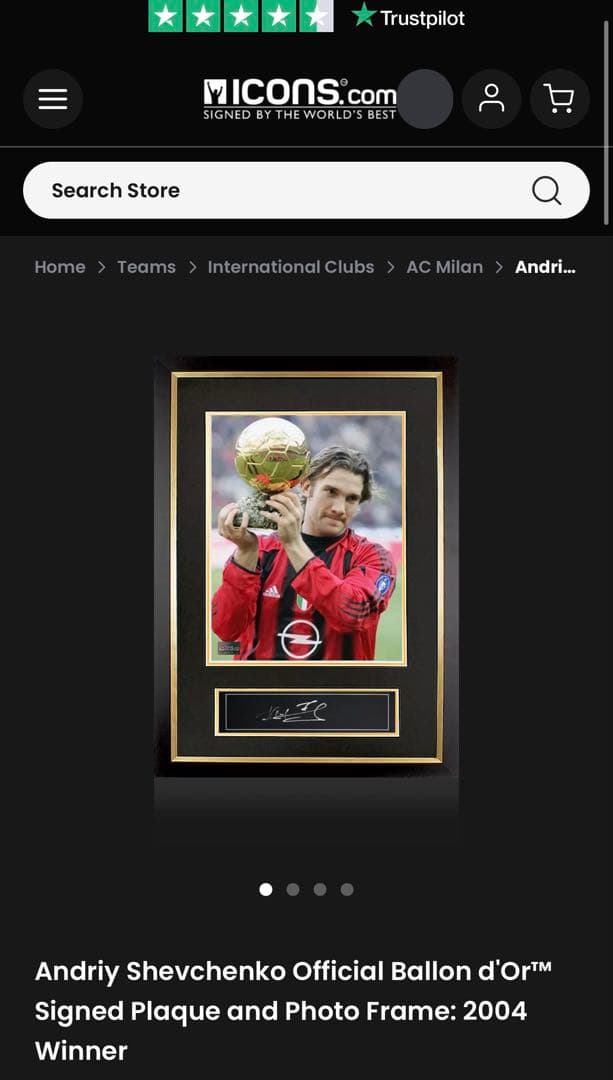 ACミラン　シェフチェンコ 直筆サイン