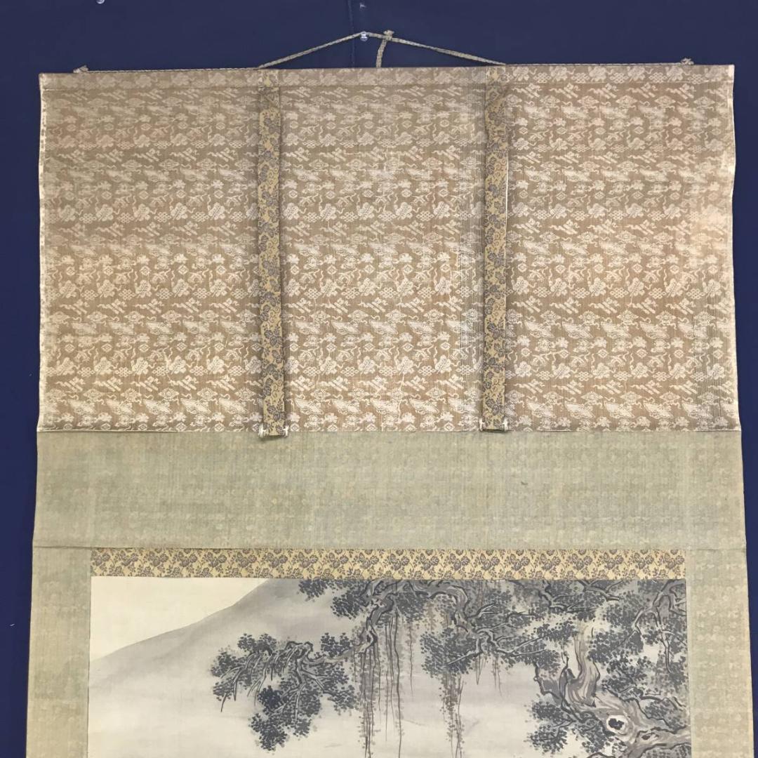 【模写】谷文晁/太公望図/山水図/人物図/横物/掛軸/名家伝来/AD-207