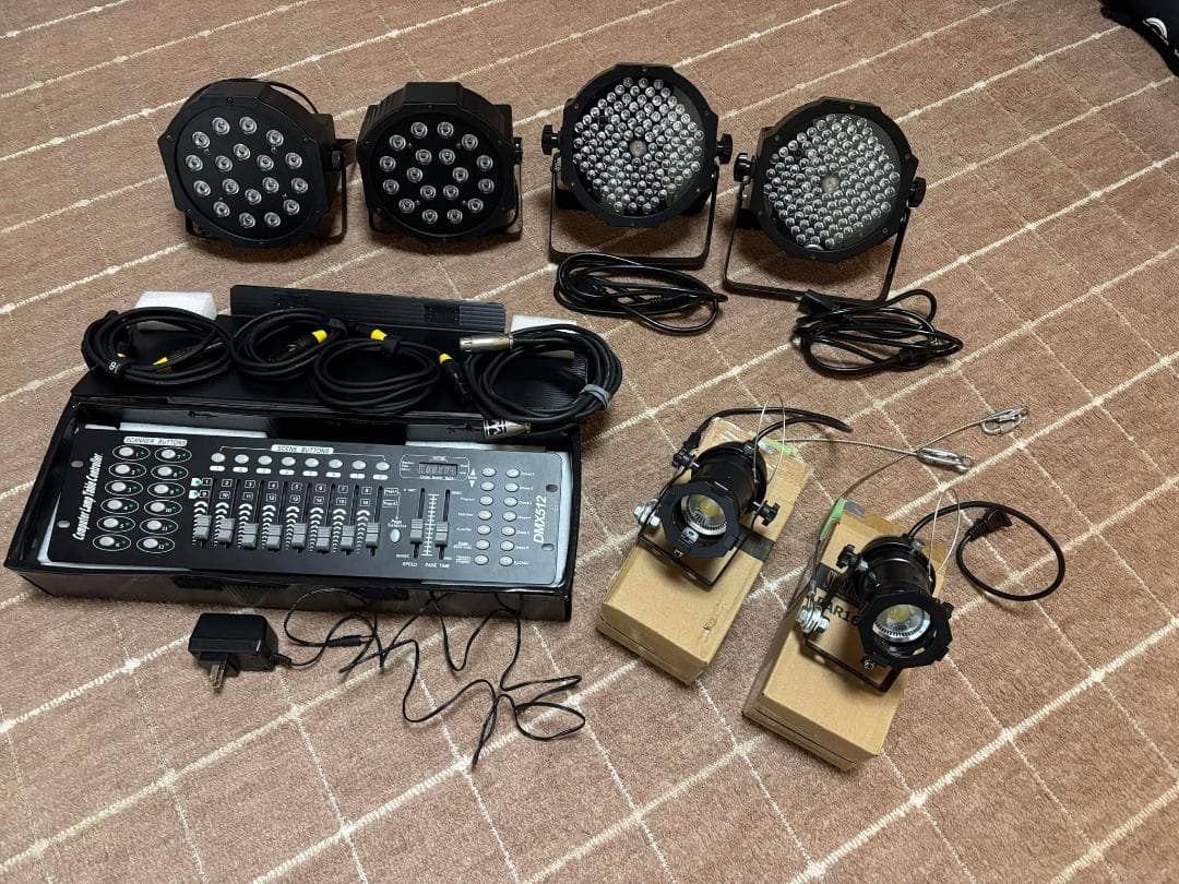LEDパーライト他とDMXコントロールパネルセット