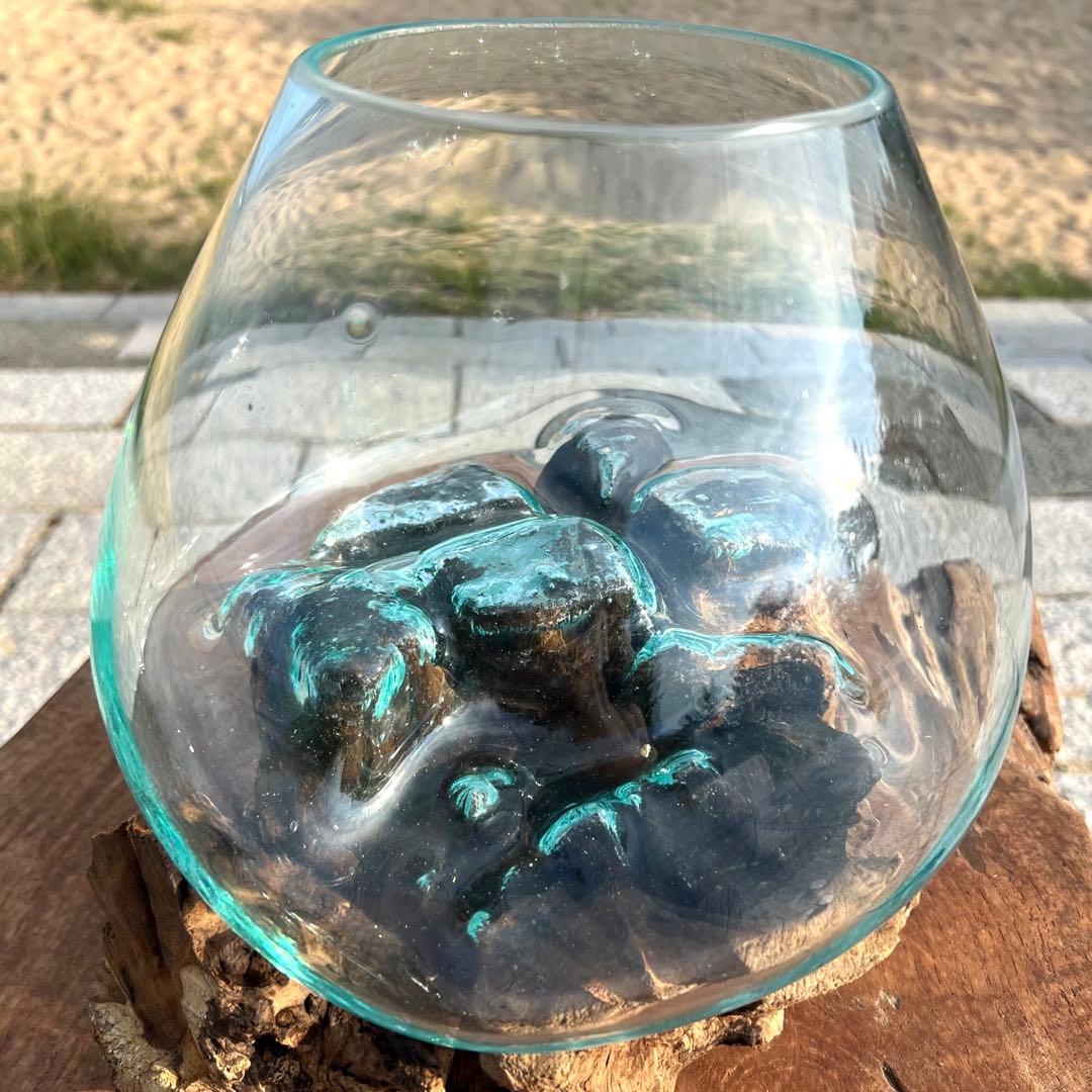 流木ガラスオブジェ特大F 花瓶 金魚鉢 テラリウム フラワーポット 水槽 アート
