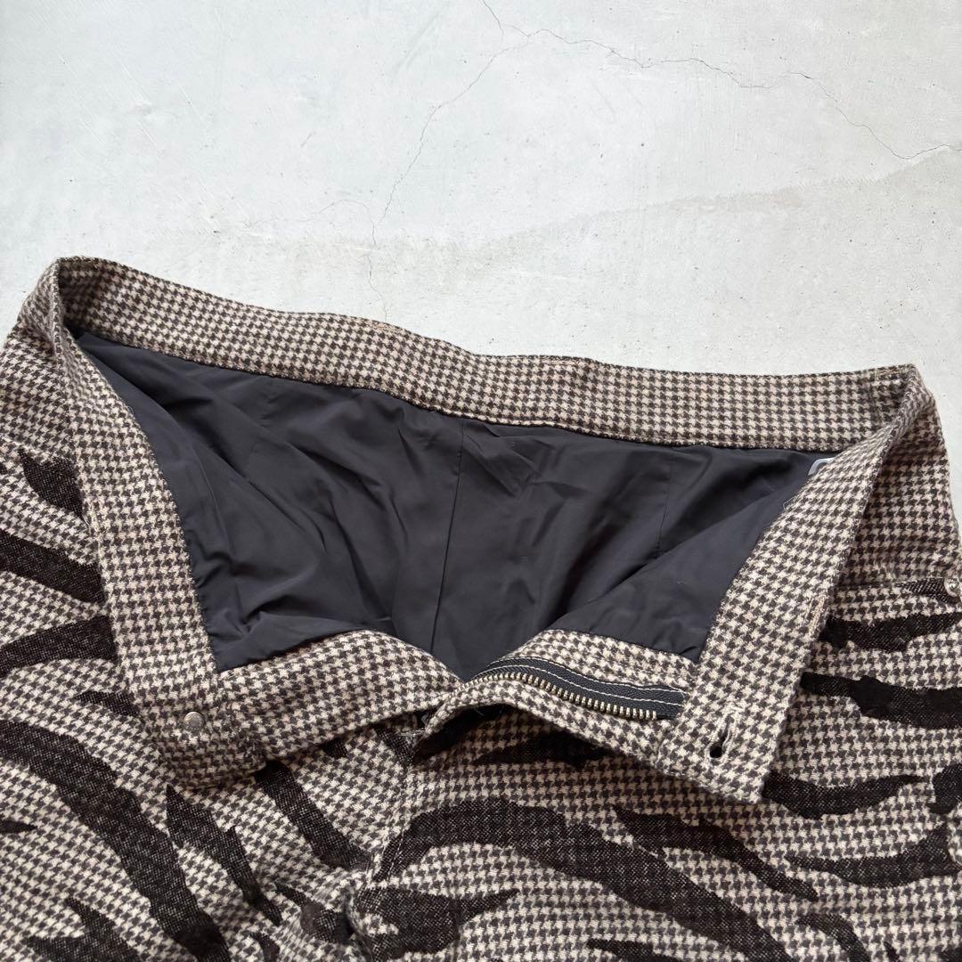 DANCE WITH DRAGON カモフラ迷彩 千鳥孔子柄 ウールロングパンツ