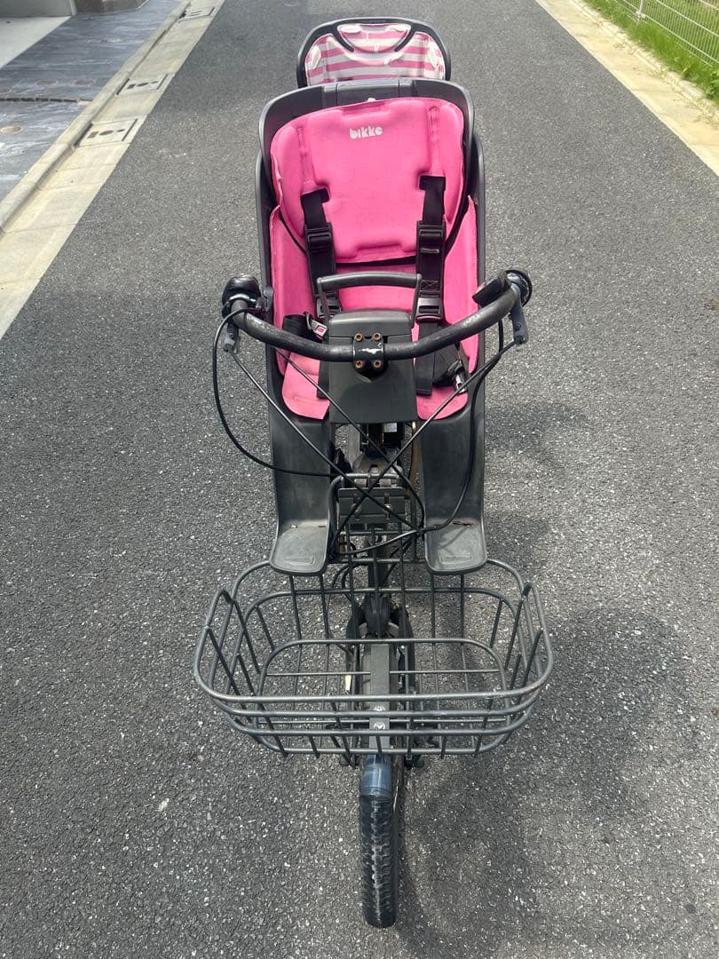 電動自転車 bikke2 ダークグレー 3人乗り対応