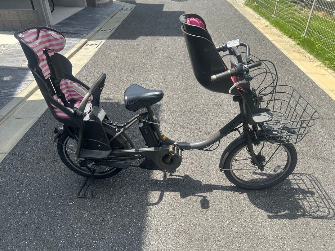 電動自転車 bikke2 ダークグレー 3人乗り対応