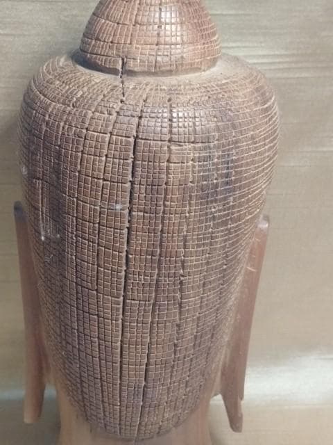 仏頭　木　堅木　柔和　美　高18cm　570g　T108