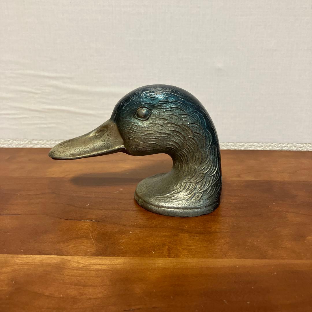 フランス製 鴨の置物 金属製 栓抜き