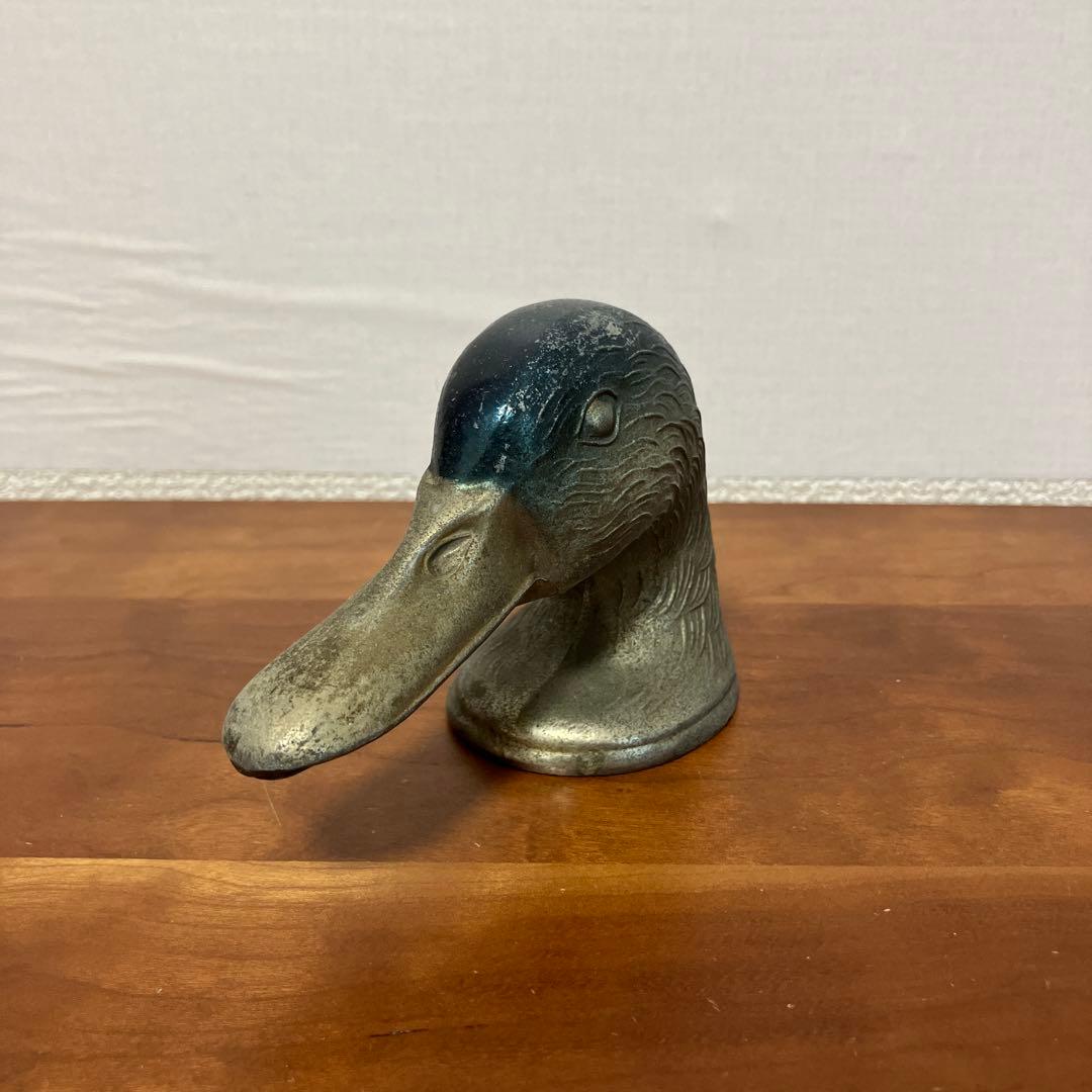 フランス製 鴨の置物 金属製 栓抜き