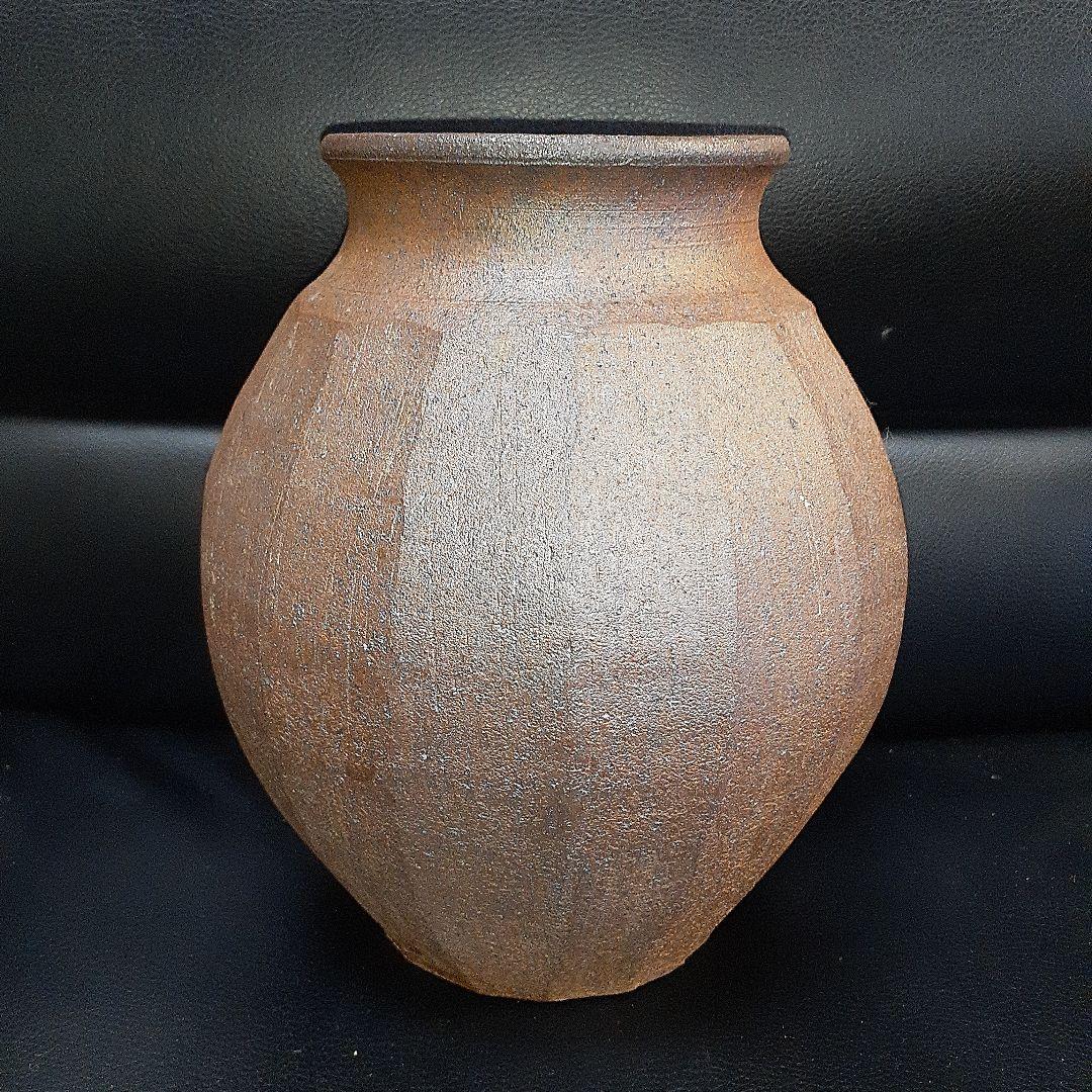 出西窯花瓶　面取り　希少花瓶　新品未使用　茶系　#出西窯 #昭和