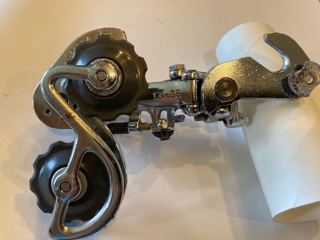 ビンテージ　カンパニョーロ　レコード　鉄　リアディレイラー シルバー