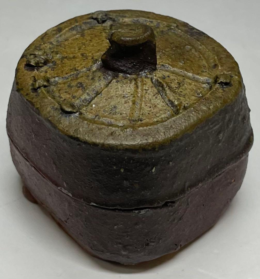 人間国宝　藤原啓　香合　備前焼　J44