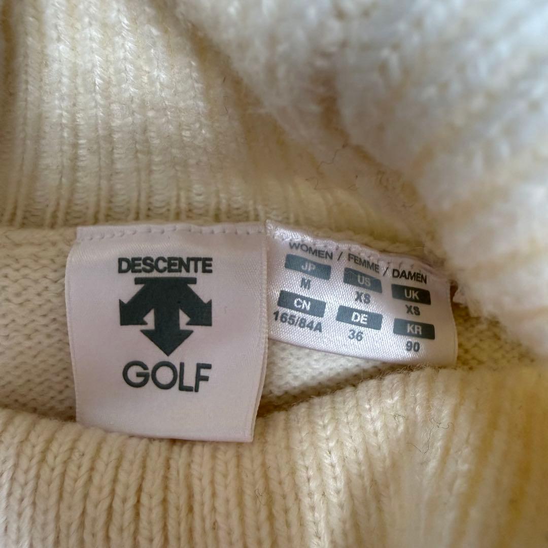 【デサントゴルフ】美品 タートルネック ケーブルニット Mサイズ レディース