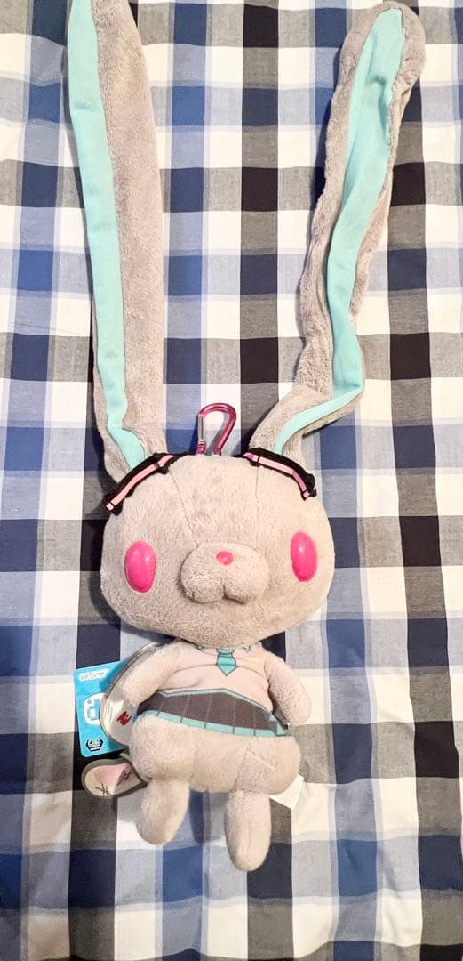 初音ミク型汎用うさぎ　着衣パスケース　ぬいぐるみ