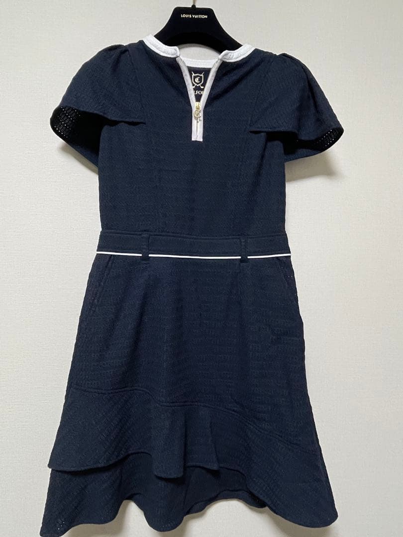 CELFORD GOLF ストレッチレース袖フレアワンピースセルフォード ゴルフ