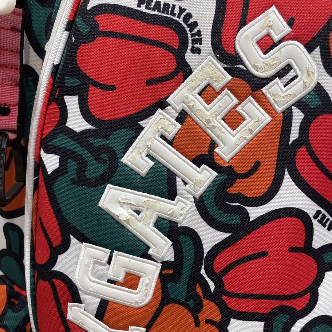 希少 パーリーゲイツ キャディバッグ パプリカ柄 ゴルフバッグ 3点式