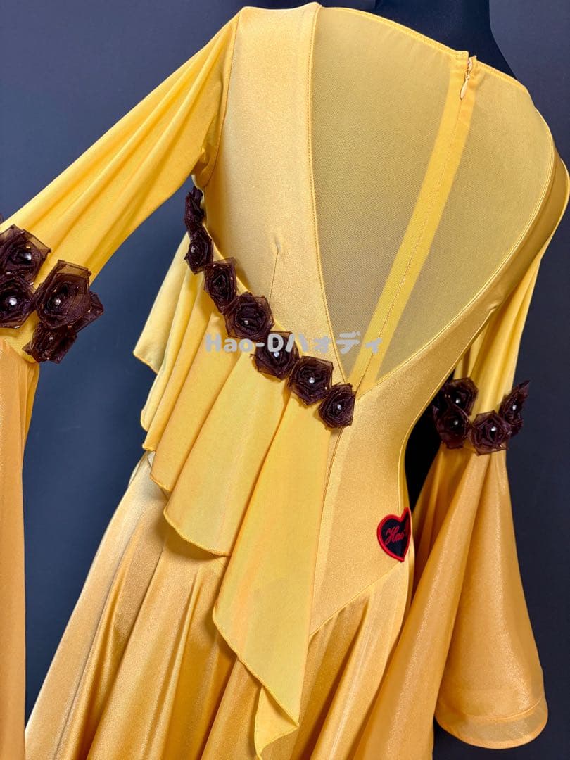 新品★ダンスドレス★スタンダード★社交ダンス★競技会★パーティー★サフラン