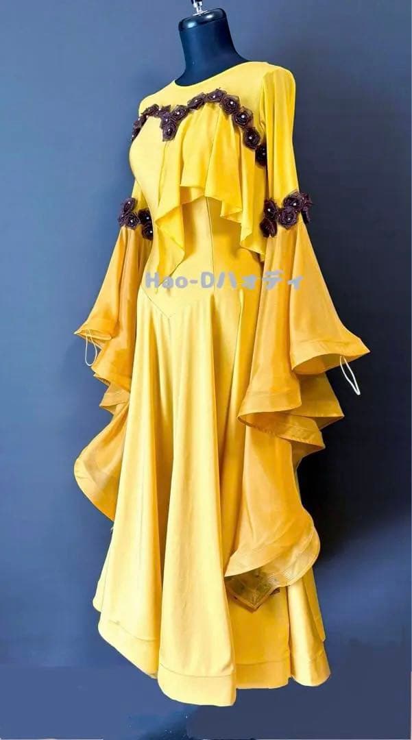 新品★ダンスドレス★スタンダード★社交ダンス★競技会★パーティー★サフラン