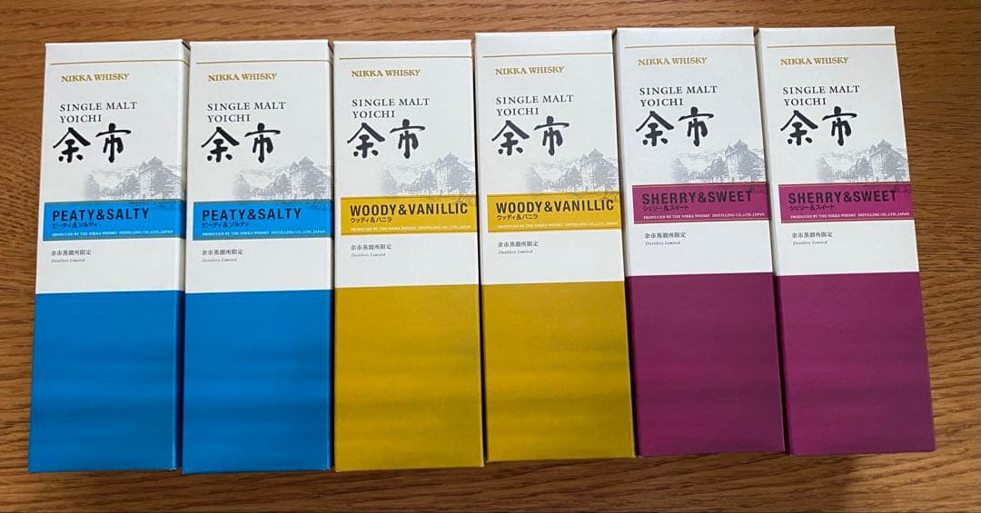 余市蒸溜所限定 ニッカウイスキー　シングルモルト　3種セット180ml ６本