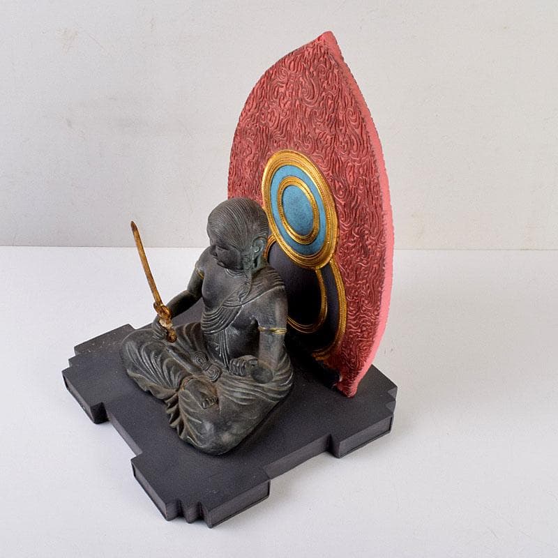 仏教美術　樹脂製　彩色　不動明王坐像　仏像　M　8680