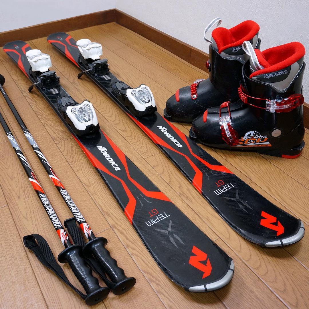 メンテ済 120cm 靴22cm NORDICA カービングスキーセット