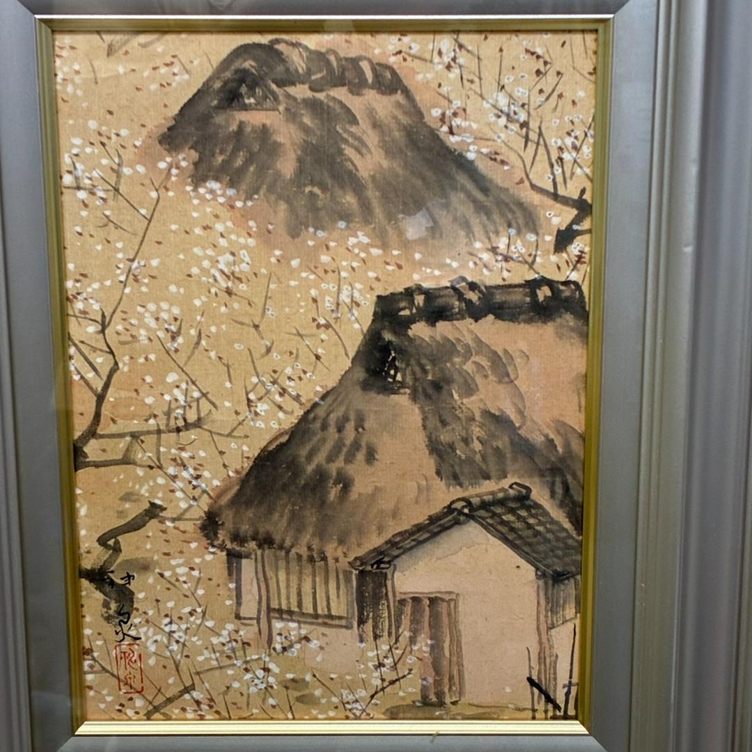 神泉作　初夏　水彩画　日本画　413×503