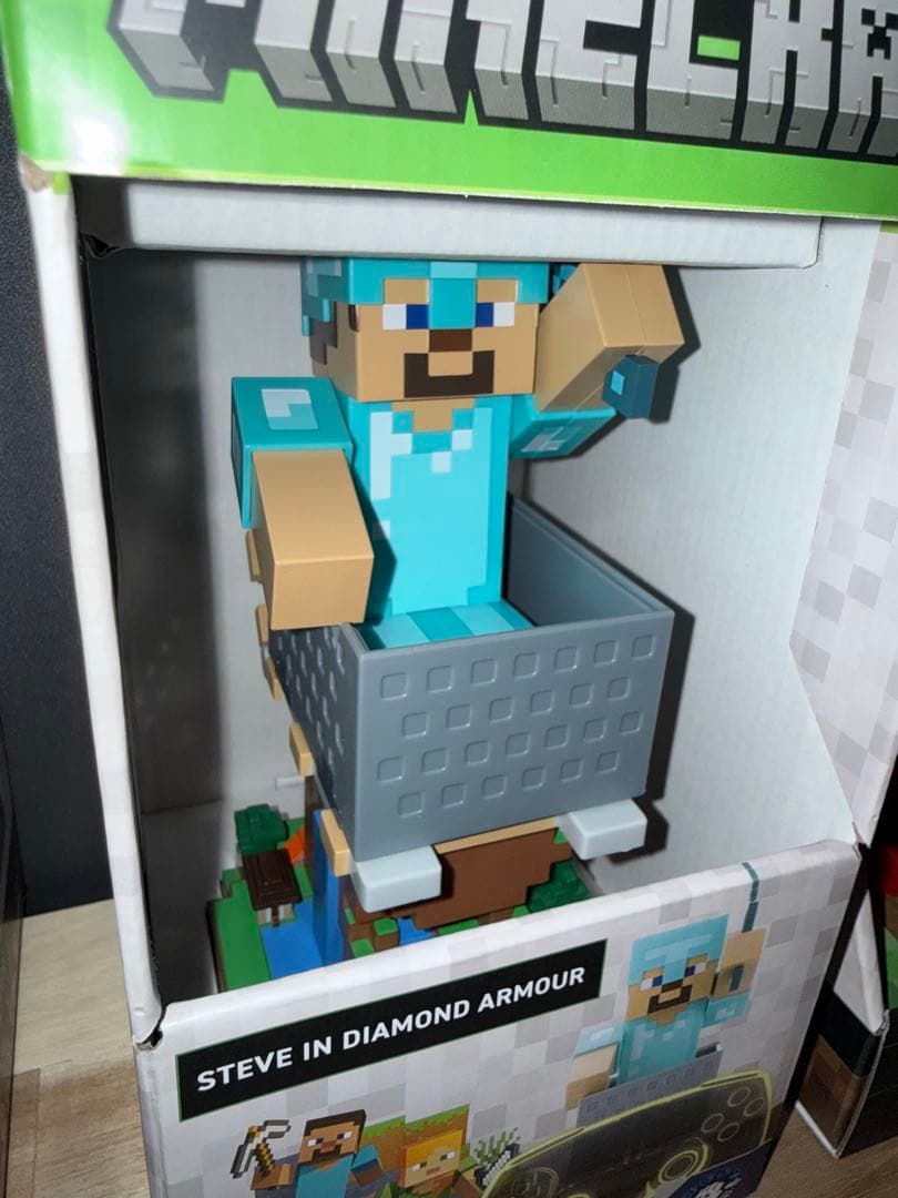 ダイヤモンド装備スティーブ コントローラースタンド マインクラフト ケーブルガイ