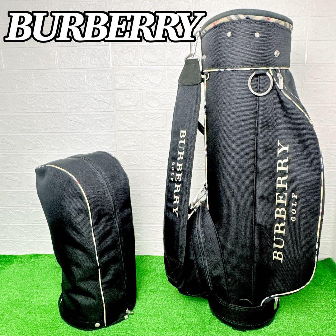 希少☆ バーバリー BURBERRY キャディバッグ ゴルフ 黒 ノバチェック