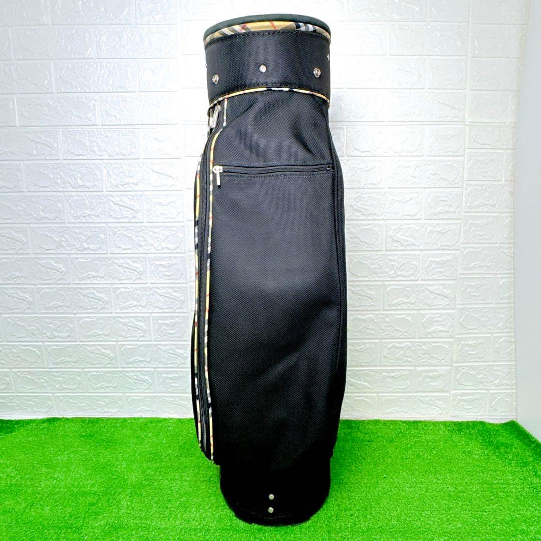 希少☆ バーバリー BURBERRY キャディバッグ ゴルフ 黒 ノバチェック