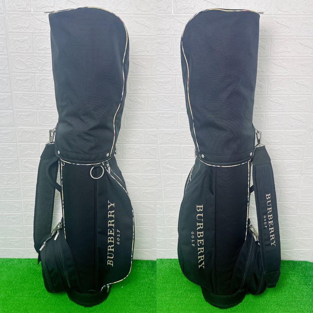 希少☆ バーバリー BURBERRY キャディバッグ ゴルフ 黒 ノバチェック