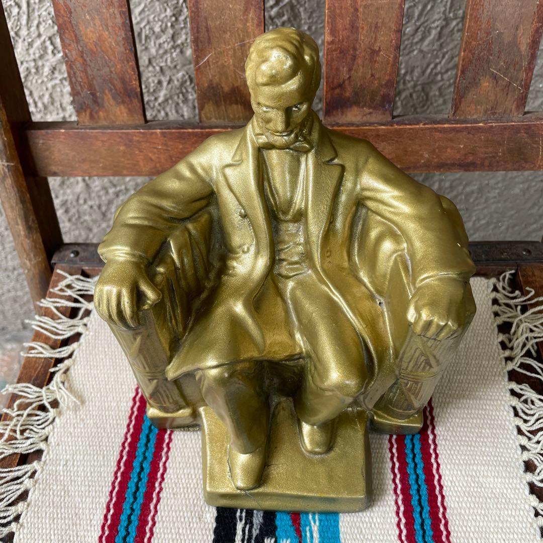 レア！60's〜70's リンカーン大統領オブジェ置物　USAヴィンテージ雑貨