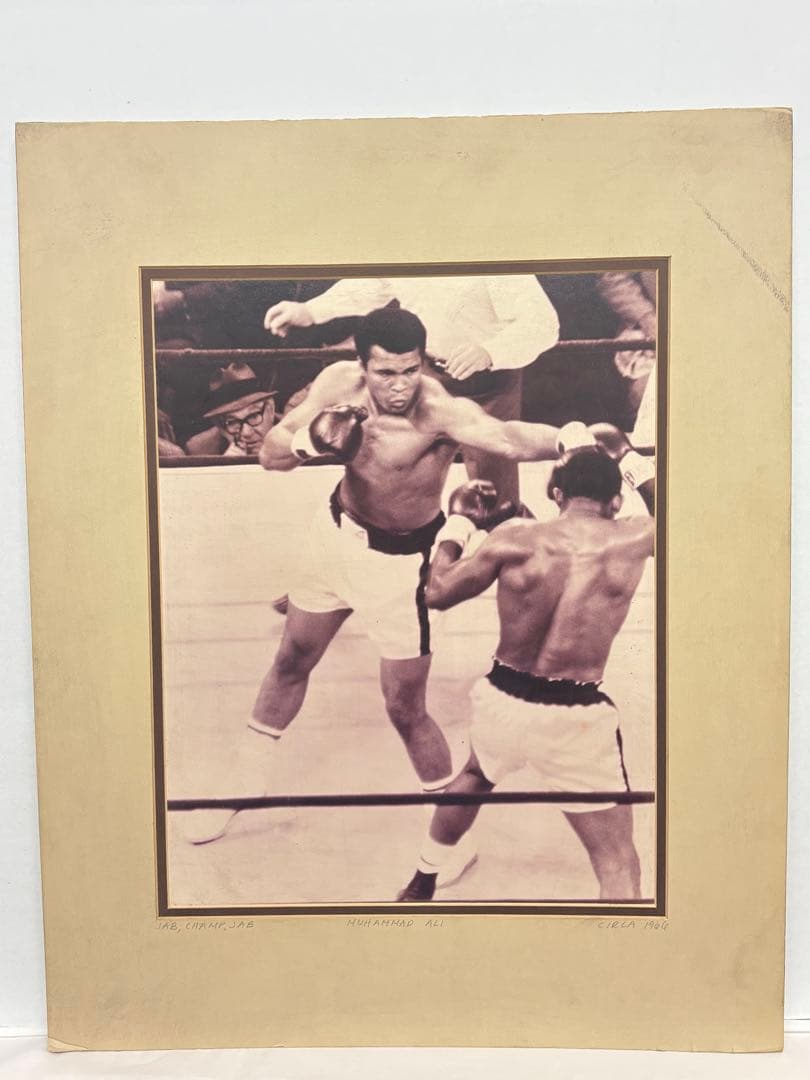 モハメド・アリ 写真アート 額装品 ヴィンテージ風 Jab Champ Jab