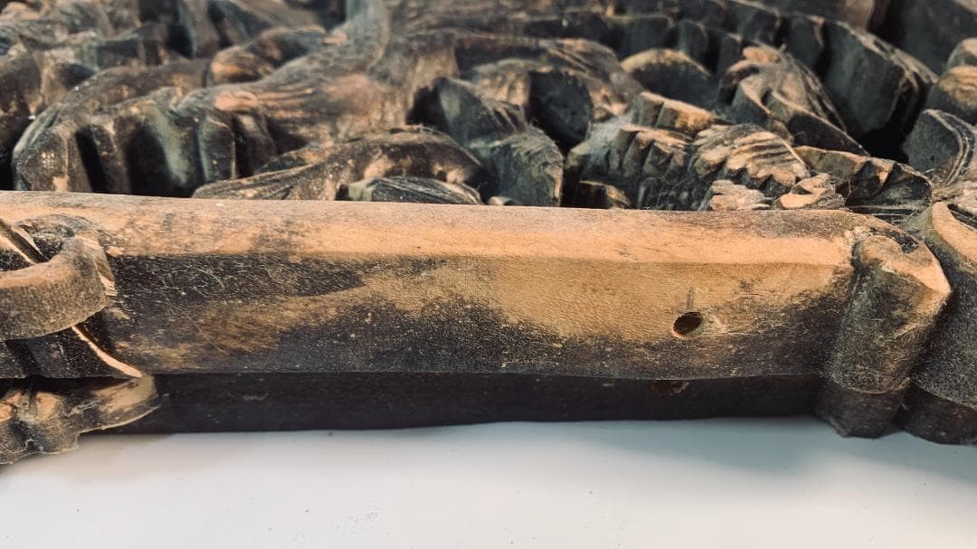 清代後期 木彫透かし飾板「春寿図」 鳥花文様清代後期〜民国初期頃の吉祥建具装飾