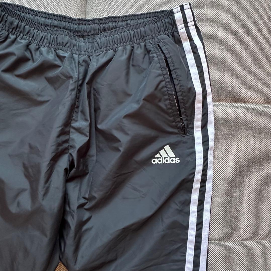 「美品」adidas 裏起毛ブラックジャージ上下セット