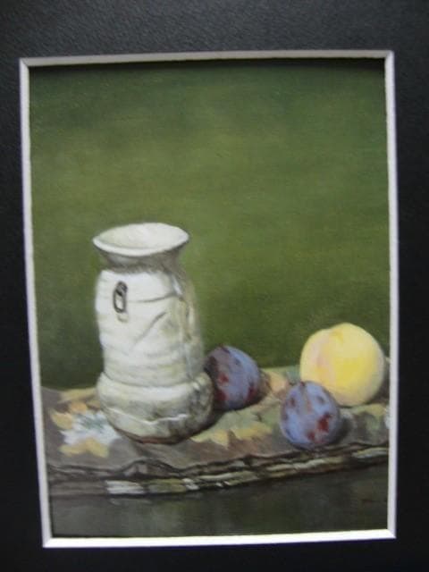 青木美知枝【静物】希少画集画、状態良好、新品高級額装付