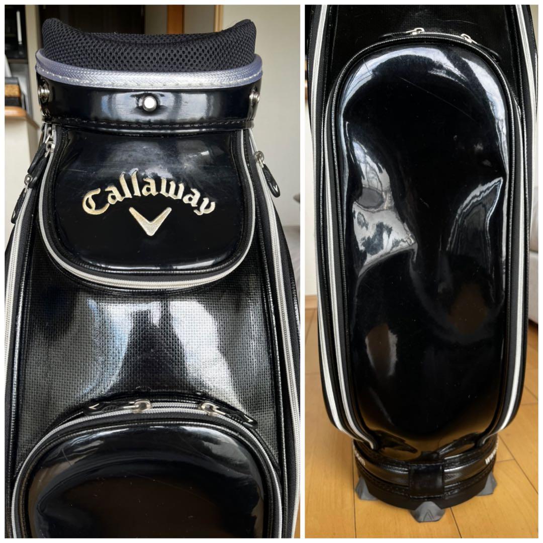 美品キャロウェイ　ド迫力大きめキャディバッグ　エナメル　9型　ブラック×シルバー
