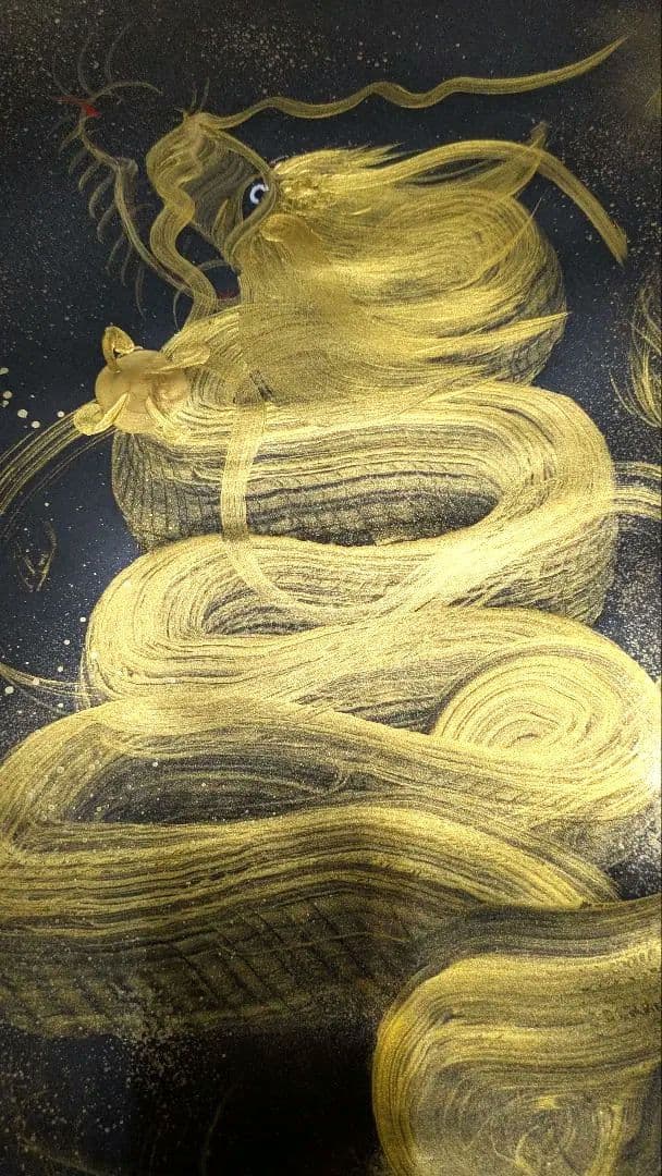 A2 原画　展示会作品　＃一筆龍　＃昇飛金龍　 ＃原価78000円