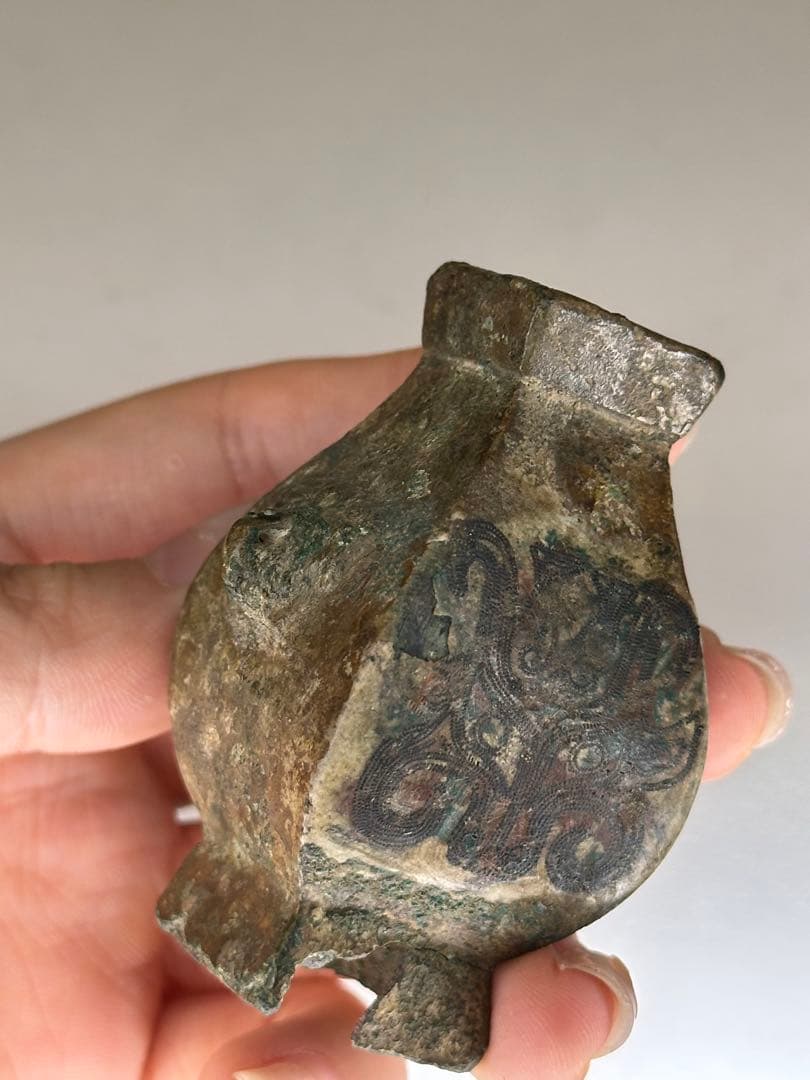 戦国時代　銅製　小花瓶 花入　観賞用　置物　傷あり