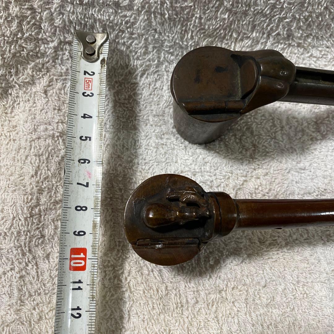 G-9 矢立　2個組　銅製　和文具　古道具　書道具　アンティーク　美術品　工芸品