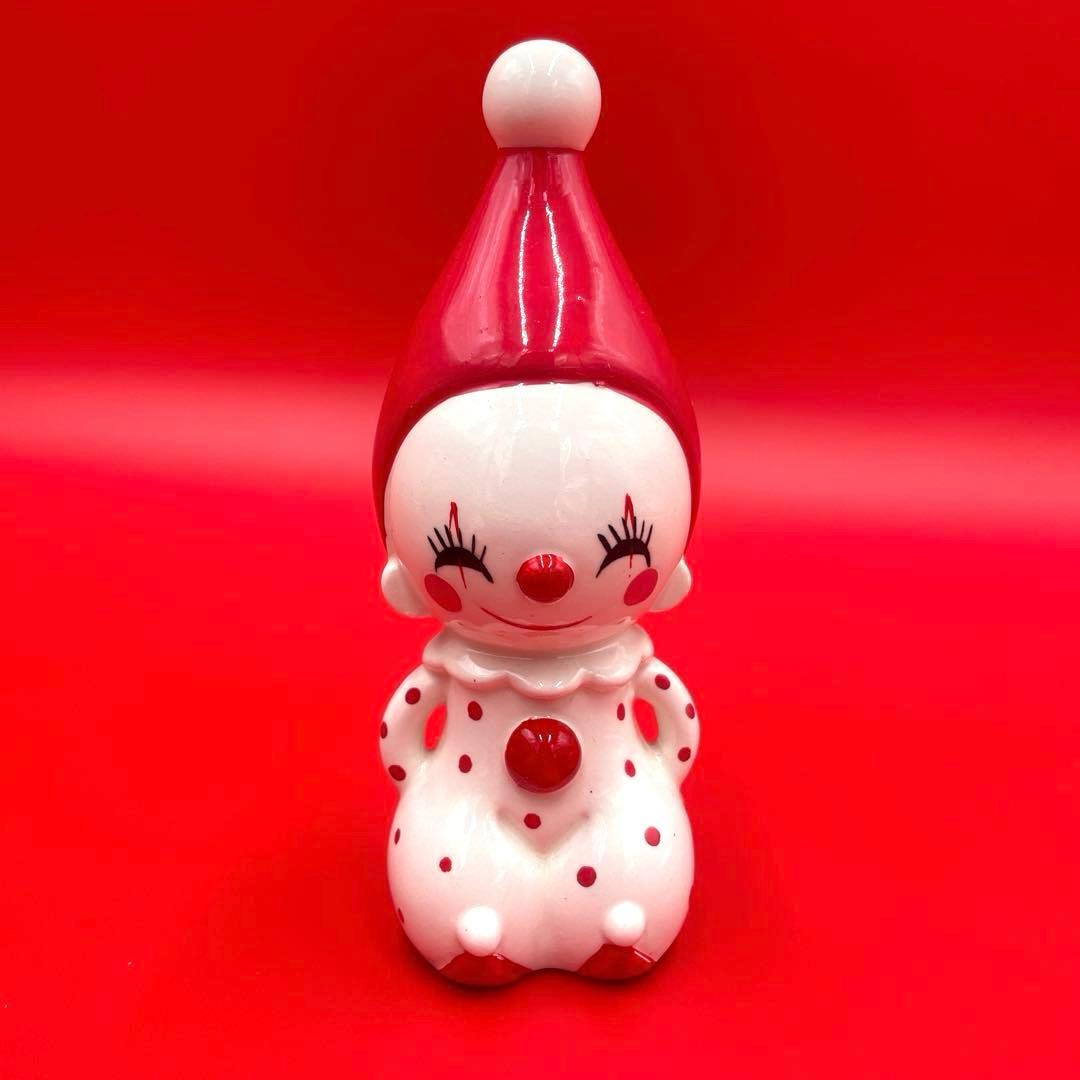 希少　箱付き　内藤ルネ　ピエロ　陶器製　置物　貯金箱　昭和　レトロ