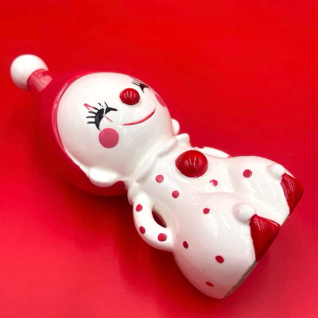 希少　箱付き　内藤ルネ　ピエロ　陶器製　置物　貯金箱　昭和　レトロ