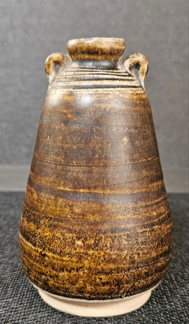 時代古作品❗】タイ古陶磁器　東南アジア古陶磁器　宋胡録　鉄釉　花入れ　海上がり品