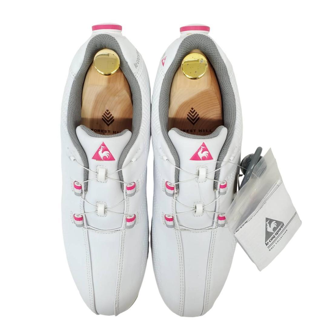 ★ルコック 新品 ゴルフシューズ ヒールダイヤル式 軽量 バイカラー 24.5