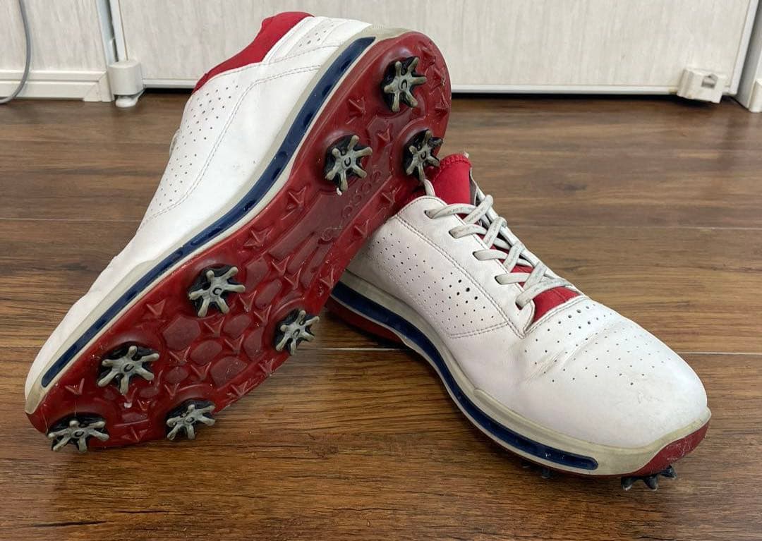 ホワイト/レッド ゴルフシューズ スパイクECCOサイズ41