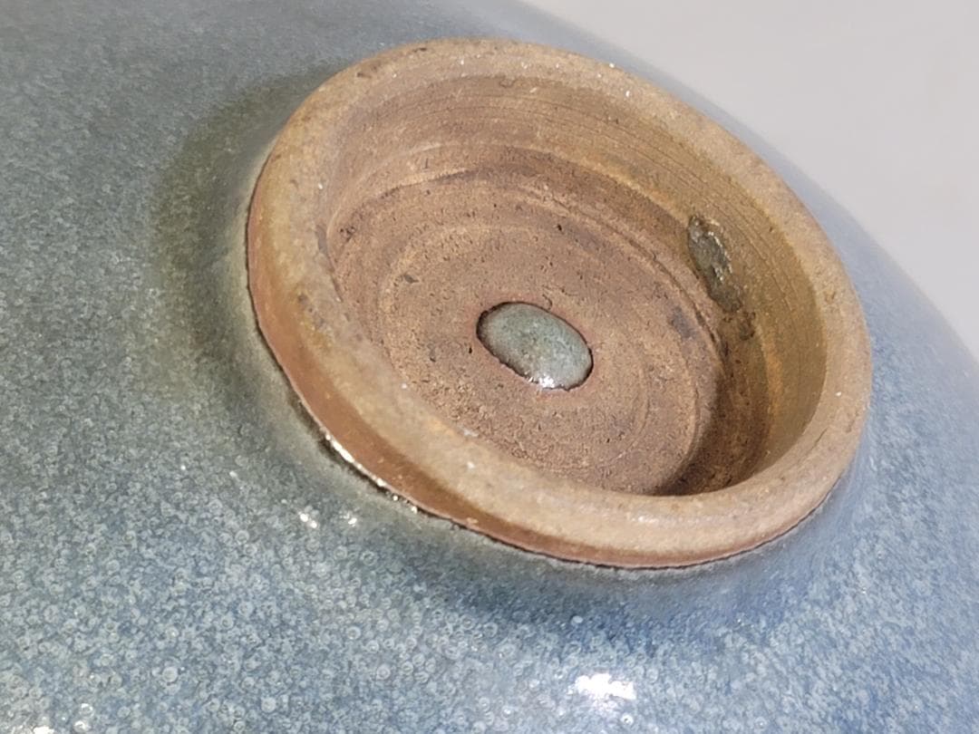 中国美術 斑紫釉 輪花 碗 時代物 DT444
