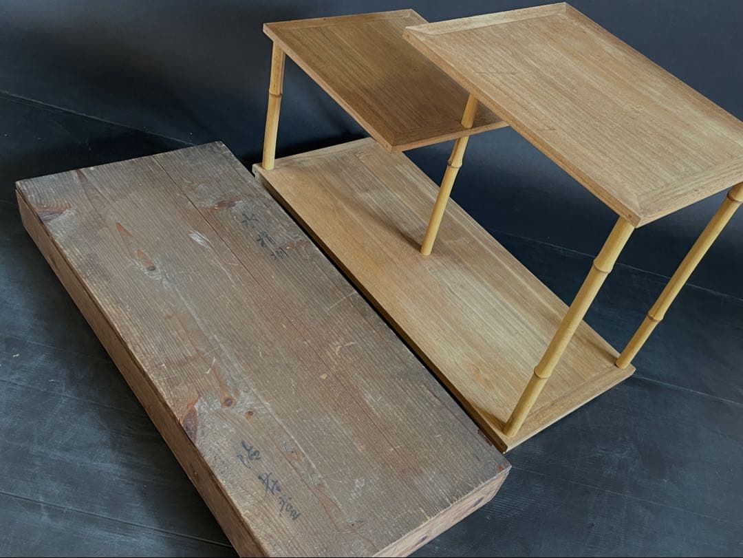 「祖」 石州流 片桐石州好 違棚 茶棚 共箱 時代 茶道具 （201F②）