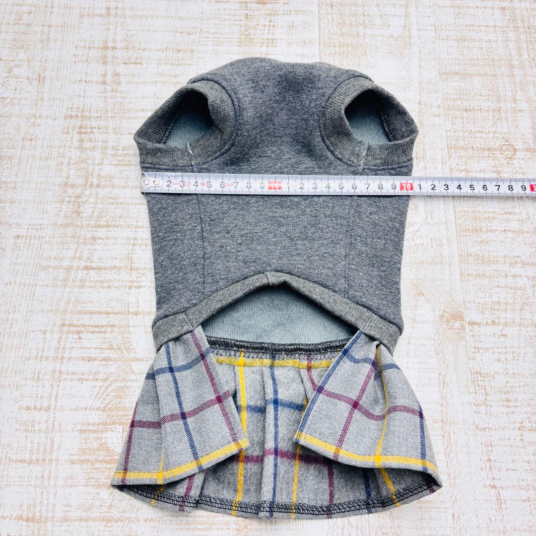 【オーダーページ】　犬服　ボンバーヒートのツーピース　グレーチェック