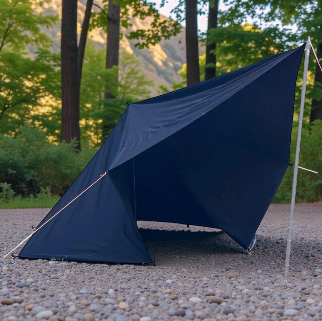 ゴッドタープ 4×4m 黒　TC210g厚手　焚き火OK　遮光性　防水500mm