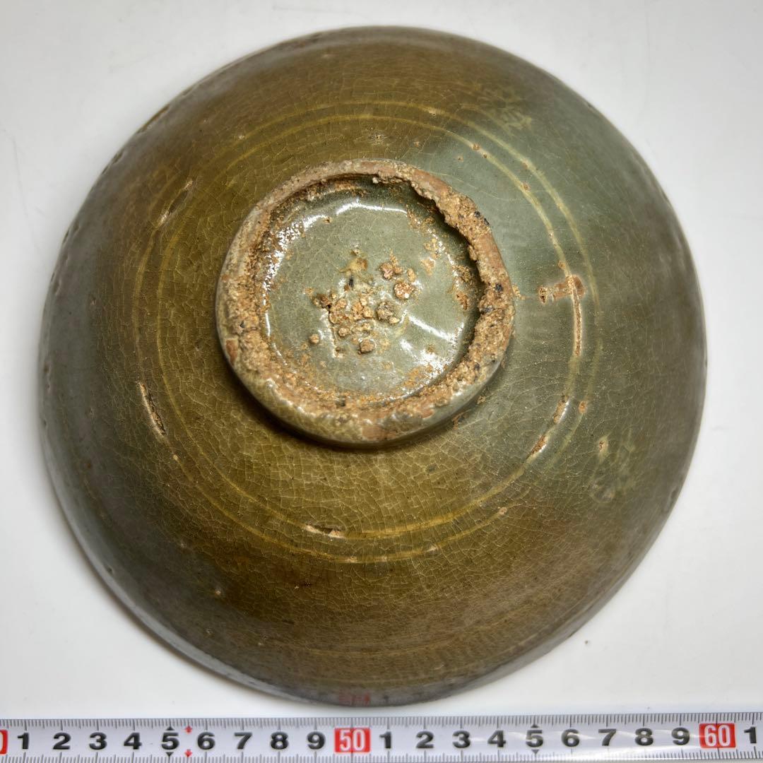 16世紀　高麗青磁白泥象嵌鉢　口径19㎝　東Y7-1003☆2Fトヒサ