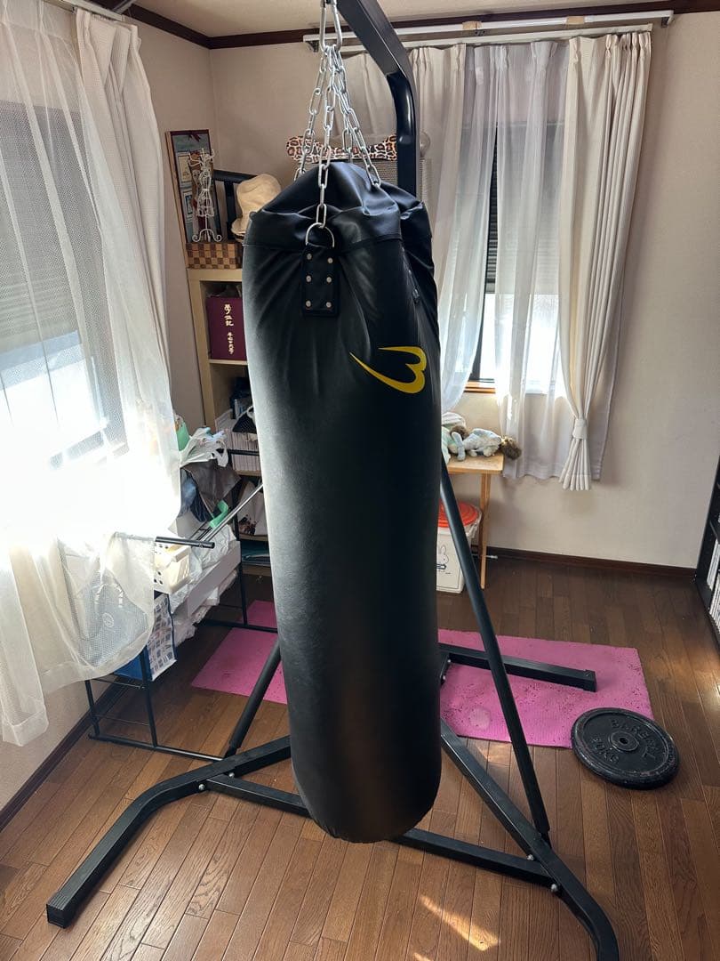 サンドバッグ スタンド付き 黒　完品